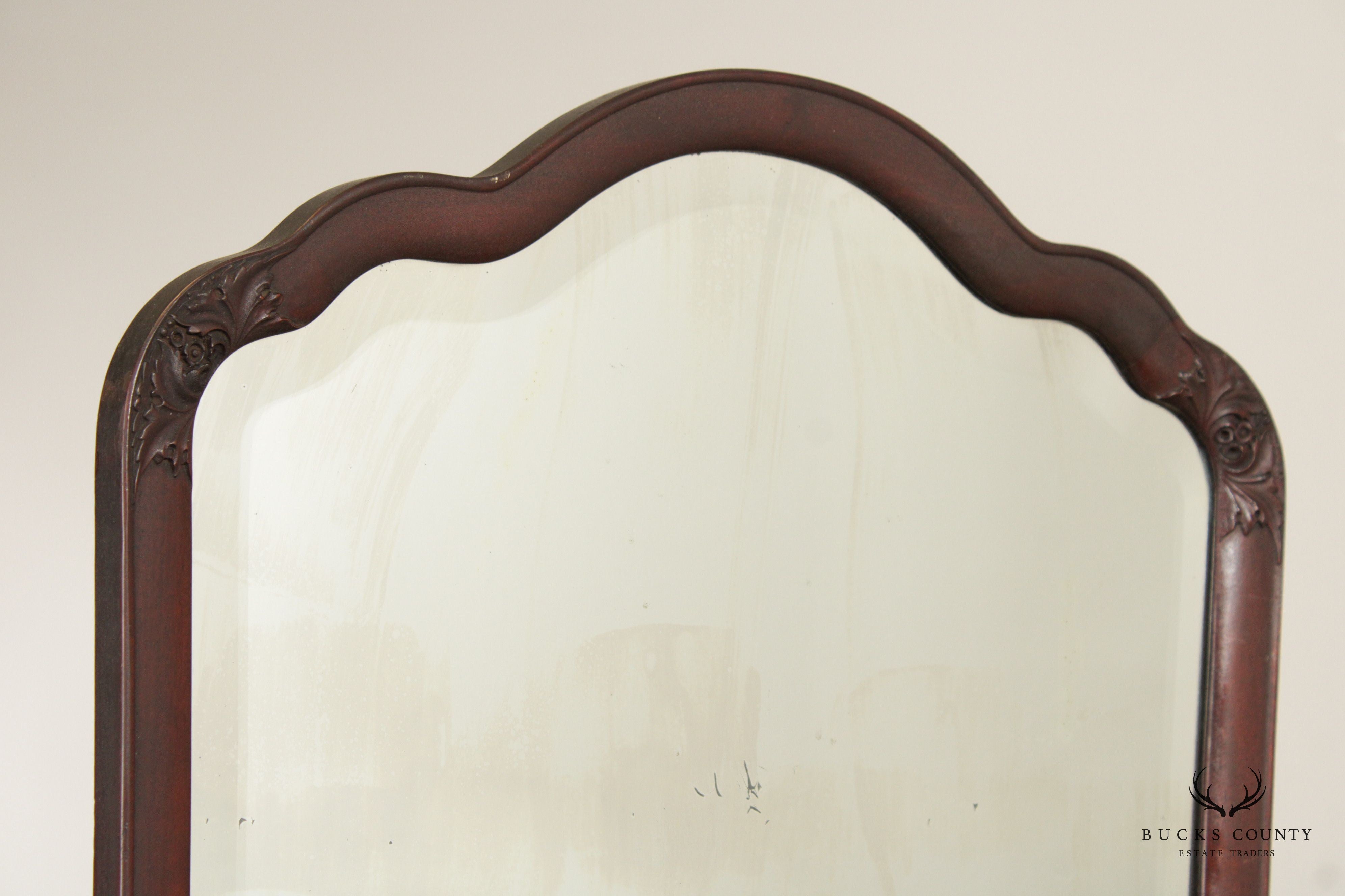 Antique Mahogany Cheval Standing Mirror