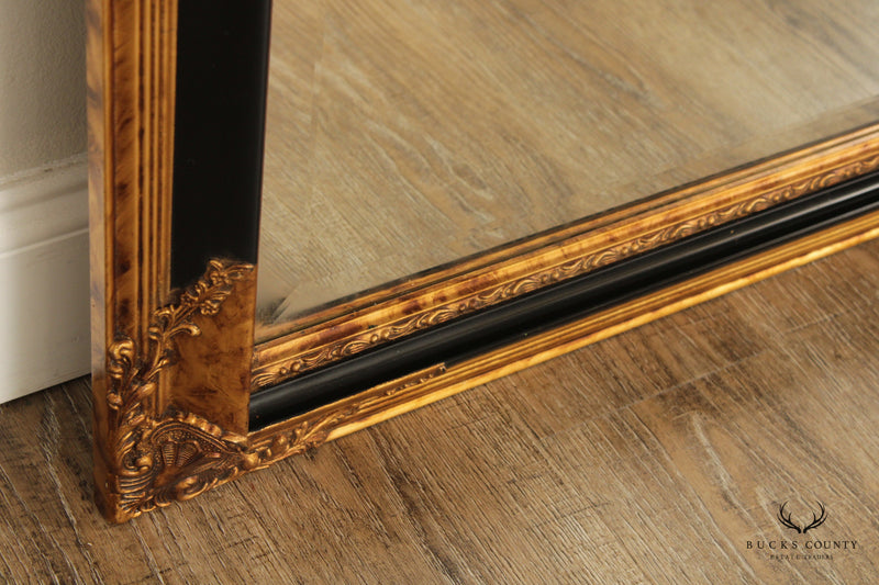 Regency Style Black and Gilt Framed Wall Mirror