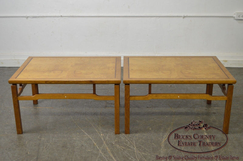 Ellis Walentine Bucks County Studio Crafted Pair of Large Burl Wood Side Tables
