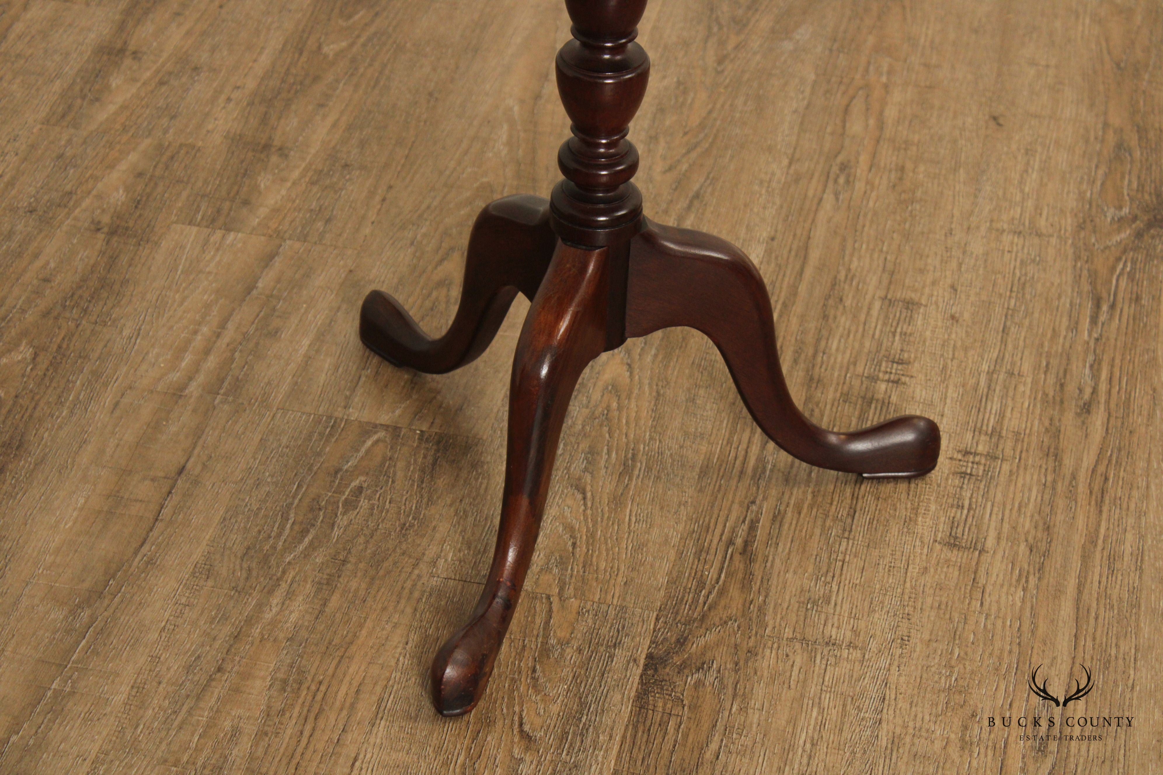 Queen Anne Style Mahogany Trefoil Tea Table