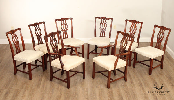 Hickory Manufacturing Chippendale Style Set of Eight Mahogany Dining Chairs