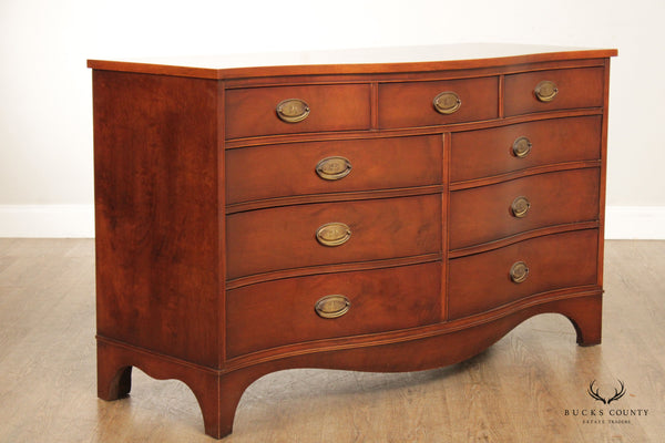 Hepplewhite Style Vintage Mahogany Serpentine Front Chest of Drawers