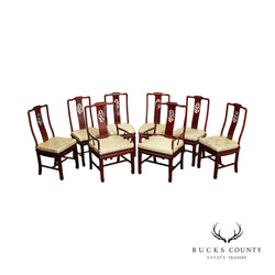 Chinese Rosewood Carved Set Eight Dining Chairs