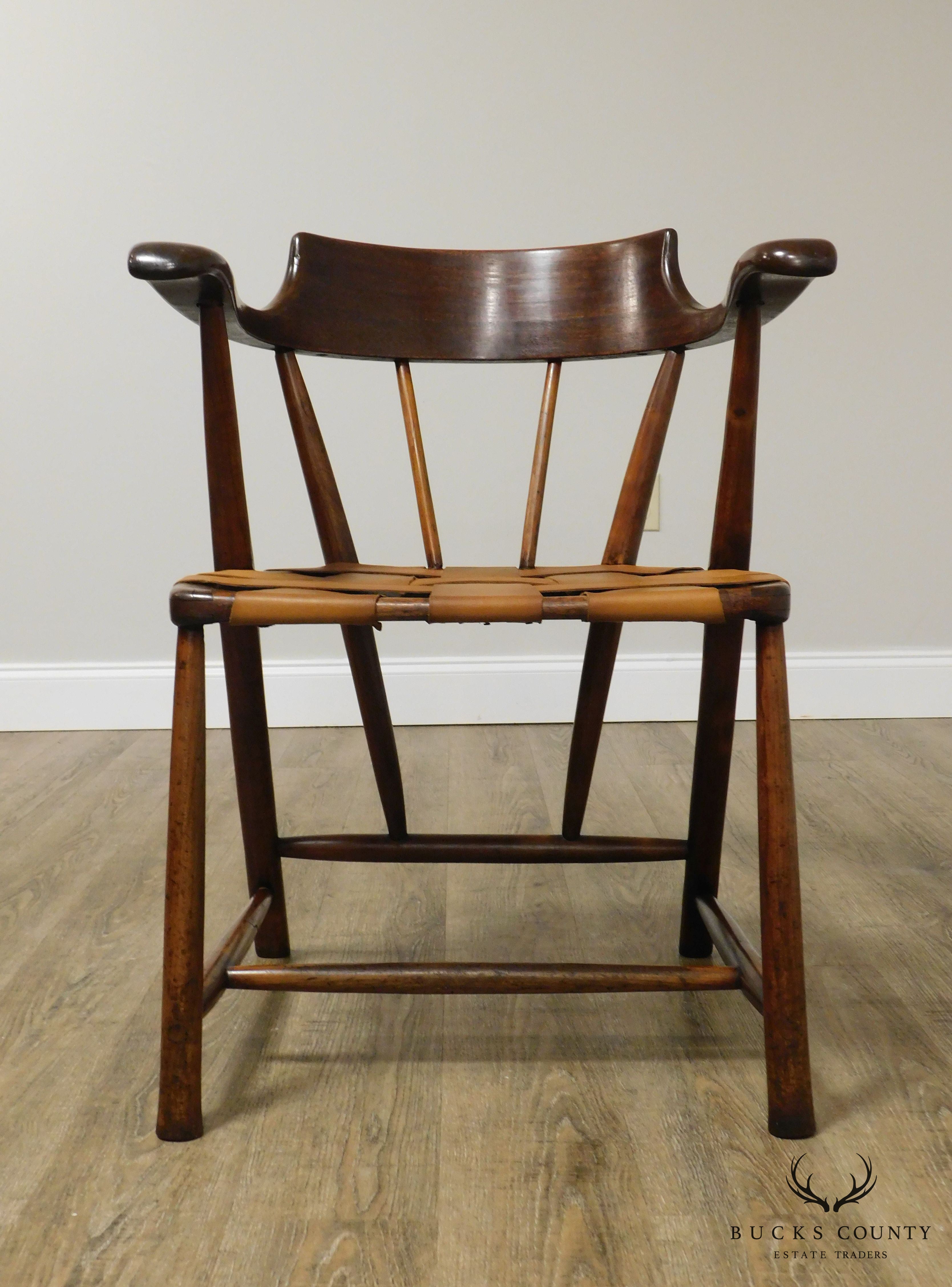 Wharton Esherick Sculpted Walnut Captain's Chair