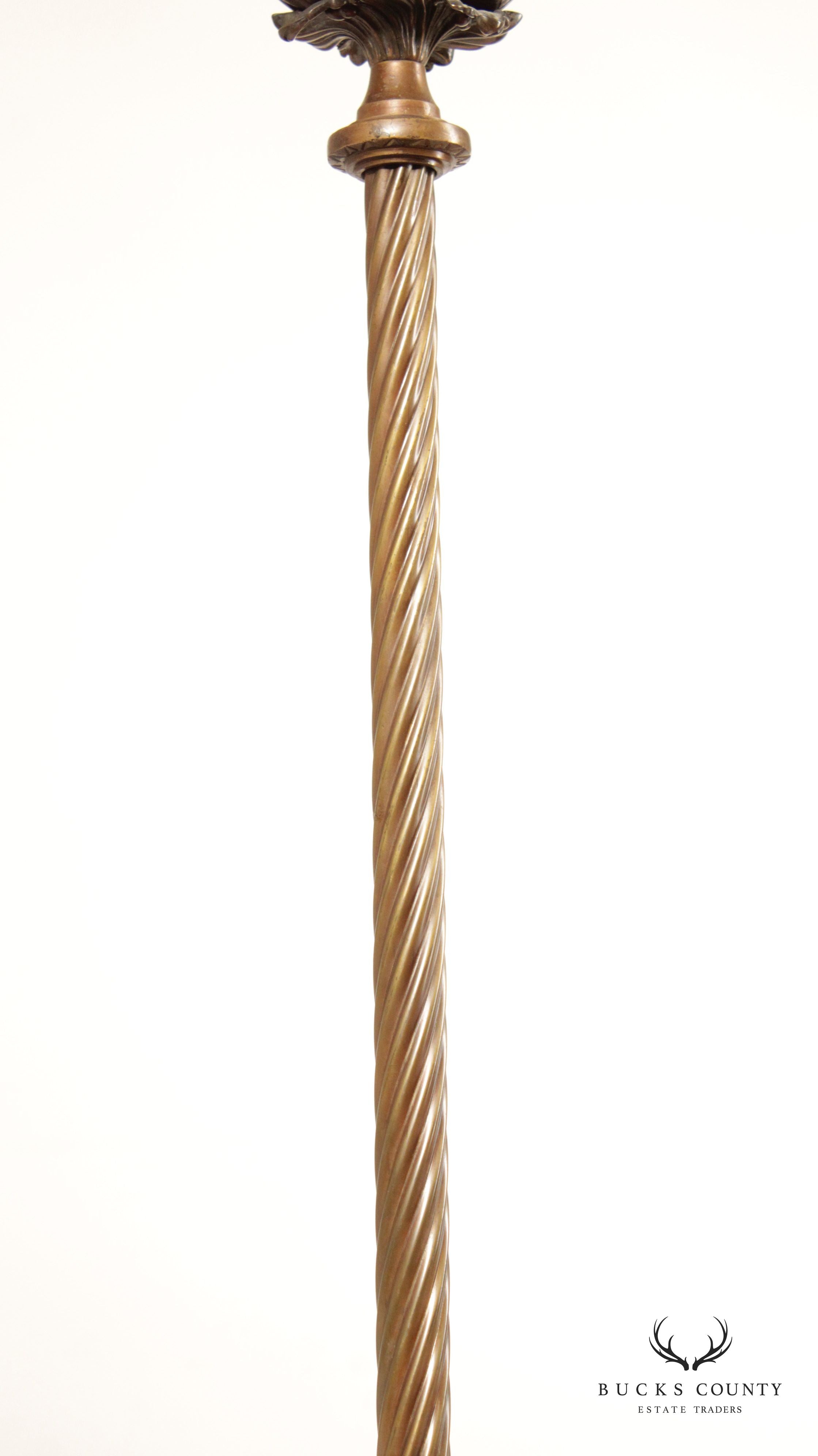 John Richard Collection Brass Columnar Floor Lamp