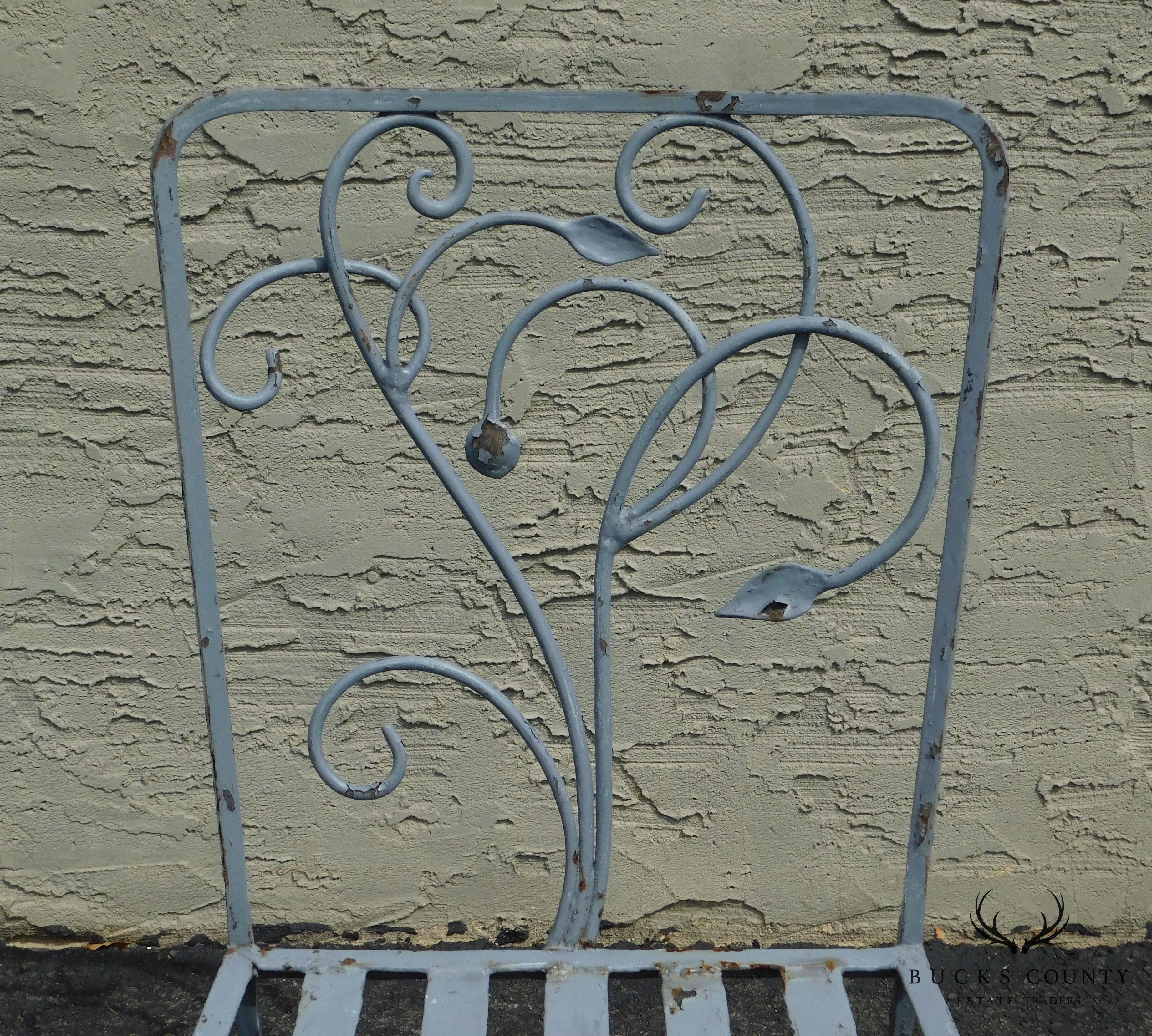 Salterini Vintage Art Nouveau Wrought Iron Garden Chair