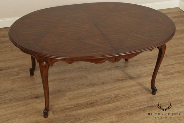 Harden French Country Style Cherry Oval Parquet Top Dining Table