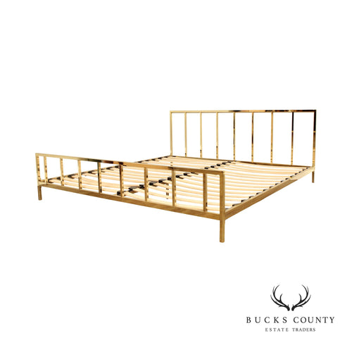 CB2 - Spotted our Alchemy Shiny Brass Bed and Catch-All Storage