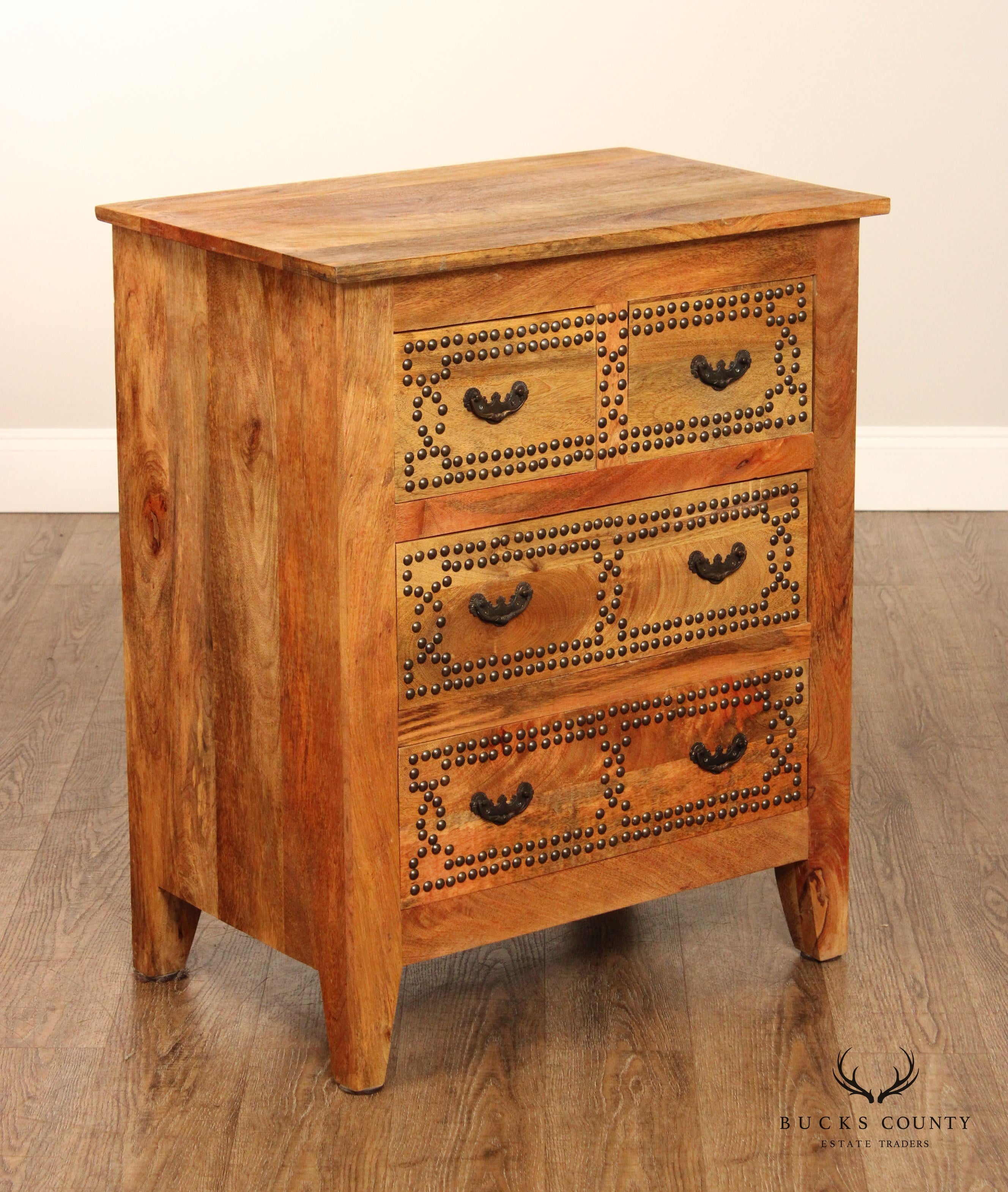 Anglo Indian Style Four Drawer Chest Nightstand