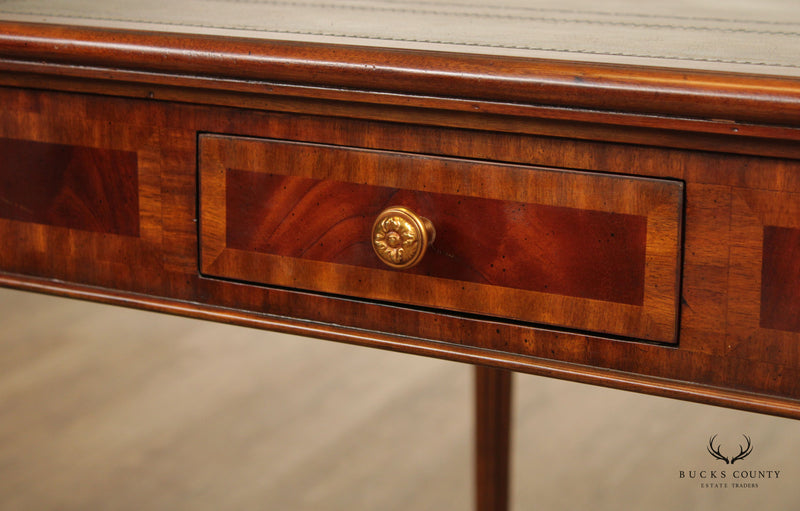 Maitland Smith Leather Top Mahogany Game Table