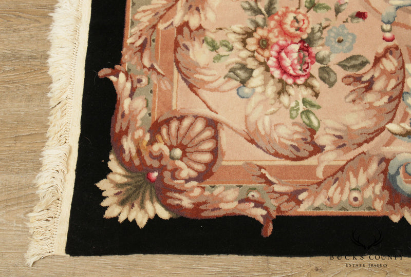 Vintage Indo Aubusson 12'3 inch x 8'11 inch Wool Area Rug