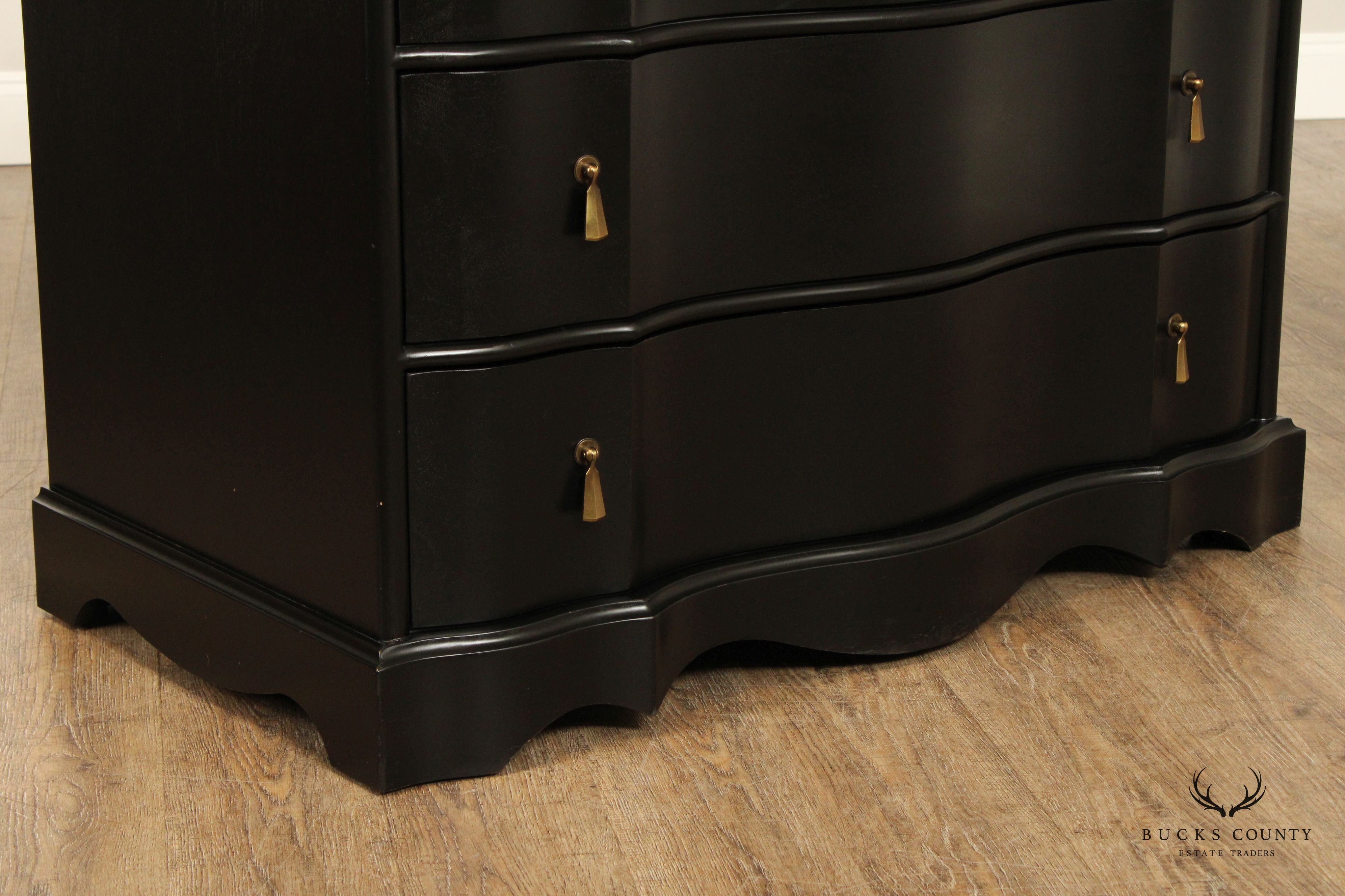 Restoration Hardware Pair of Black 'Jolie' Chests of Drawers