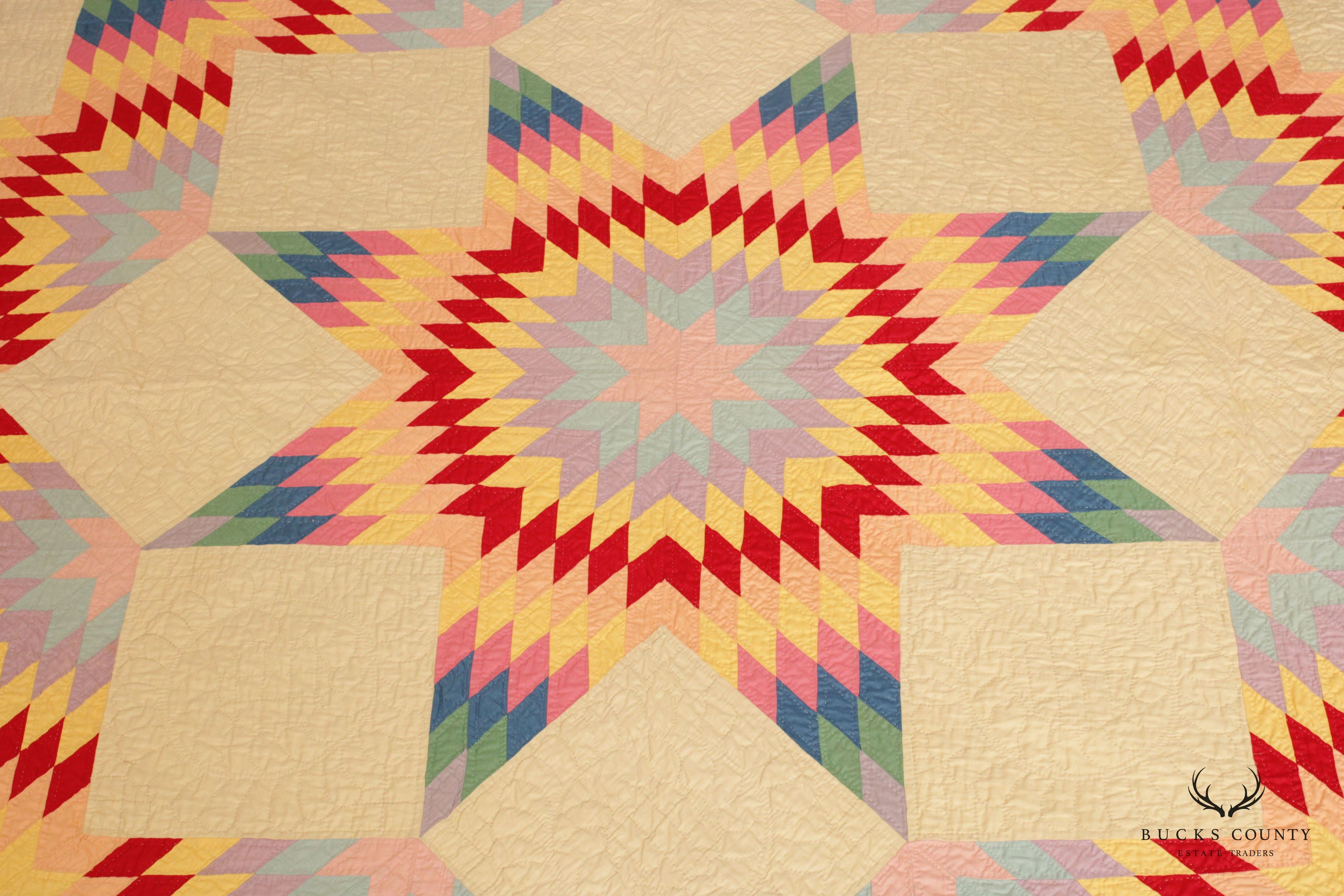 Vintage 'Broken Star' Pattern Quilt