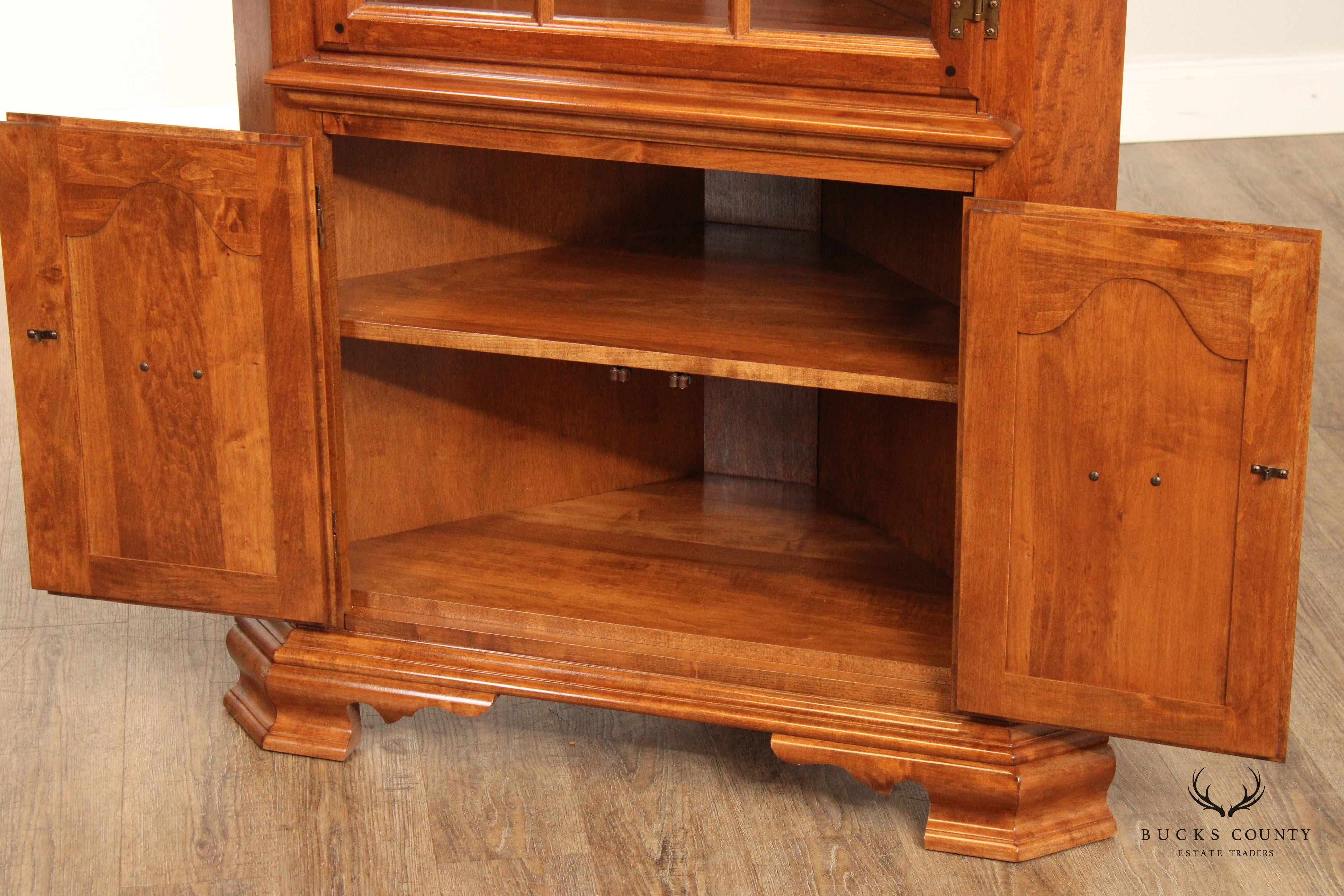 Temple Stuart Chippendale Style Maple Corner Cabinet