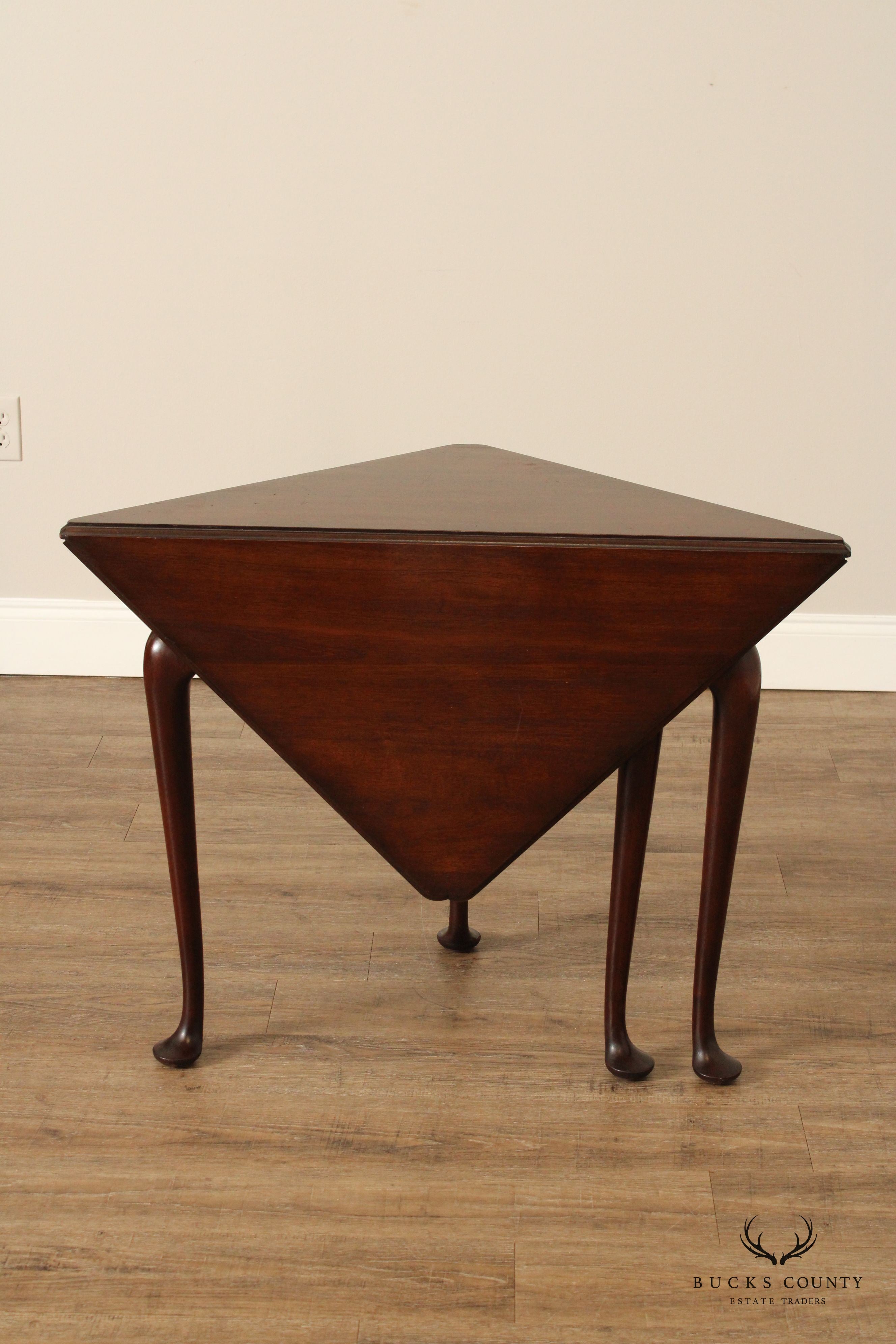 Kittinger Queen Anne Style Mahogany Folding Handkerchief Table