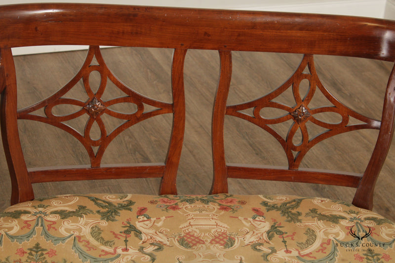 English Regency Style Custom Quality Carved Settee