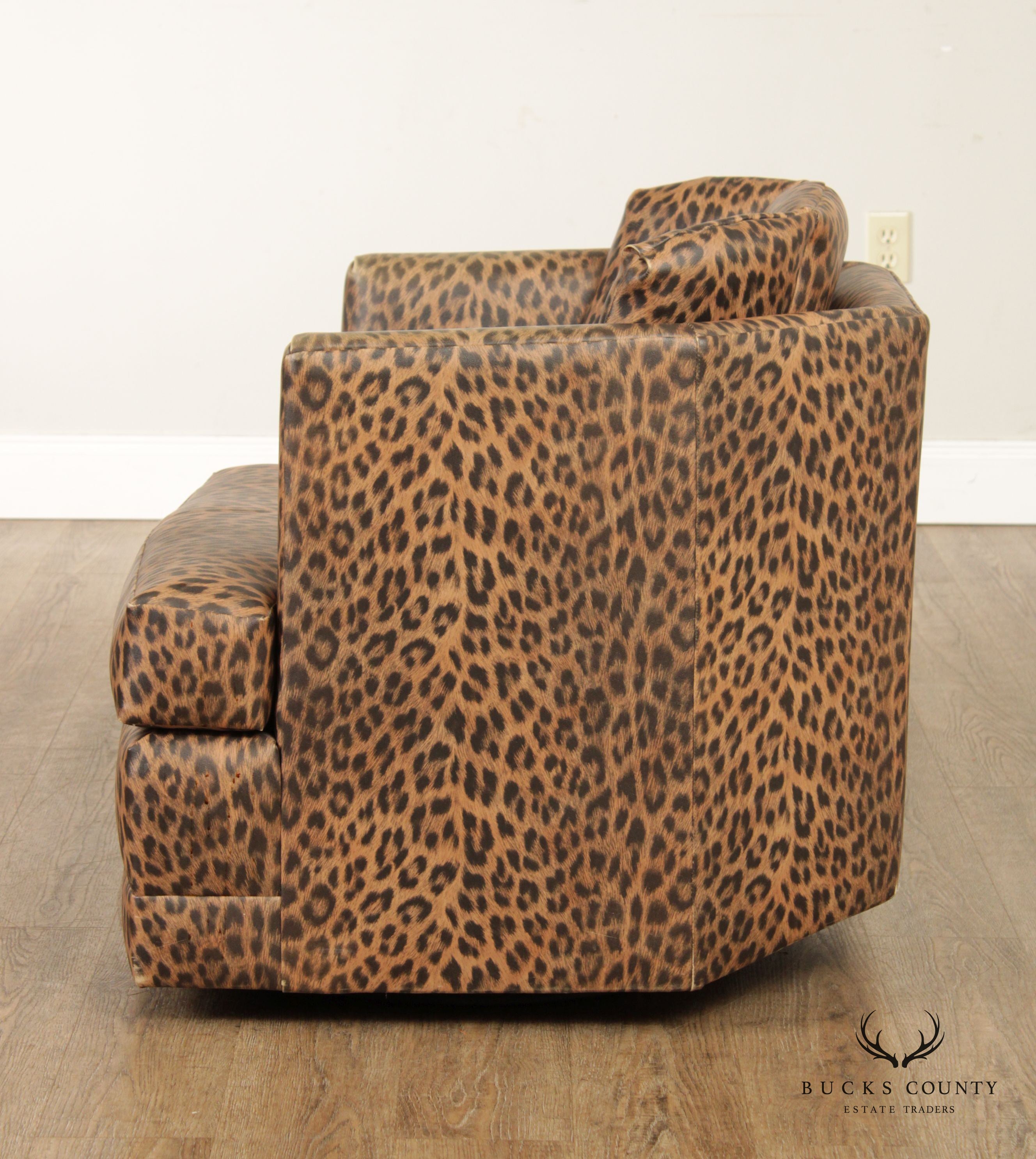 Disque Furniture Corp. Swivel Cheetah Print Swivel Club Chair