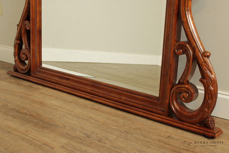 Victorian Style Carved Frame Large Over Mantel Mirror
