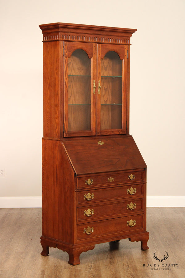 Jasper Cabinet Chippendale Style Carved Oak Secretary Desk
