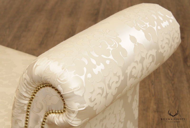 Chippendale Style Upholstered Long Upholstered End of Bed or Window Bench