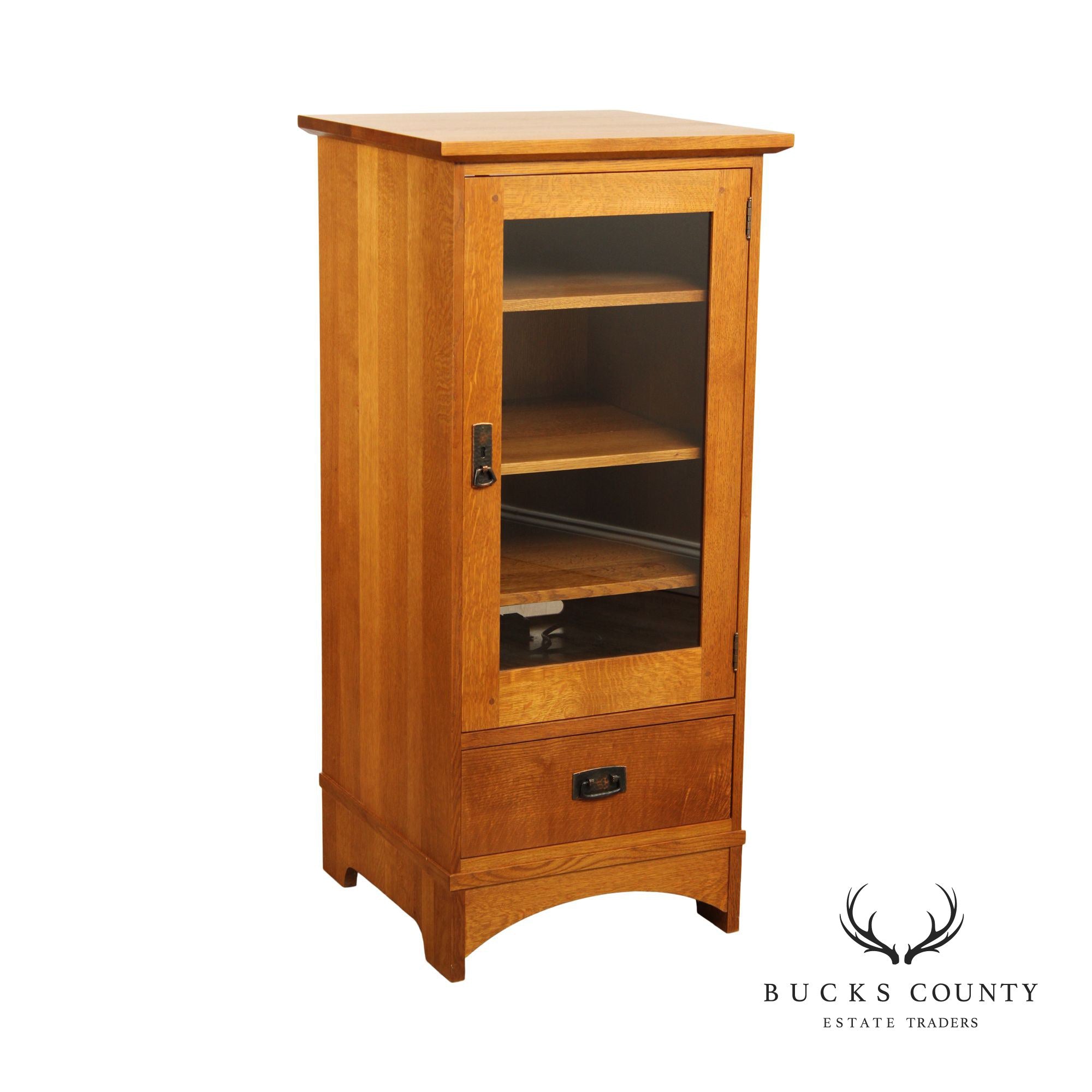 Stickley Mission Collection Oak One Door Media Cabinet