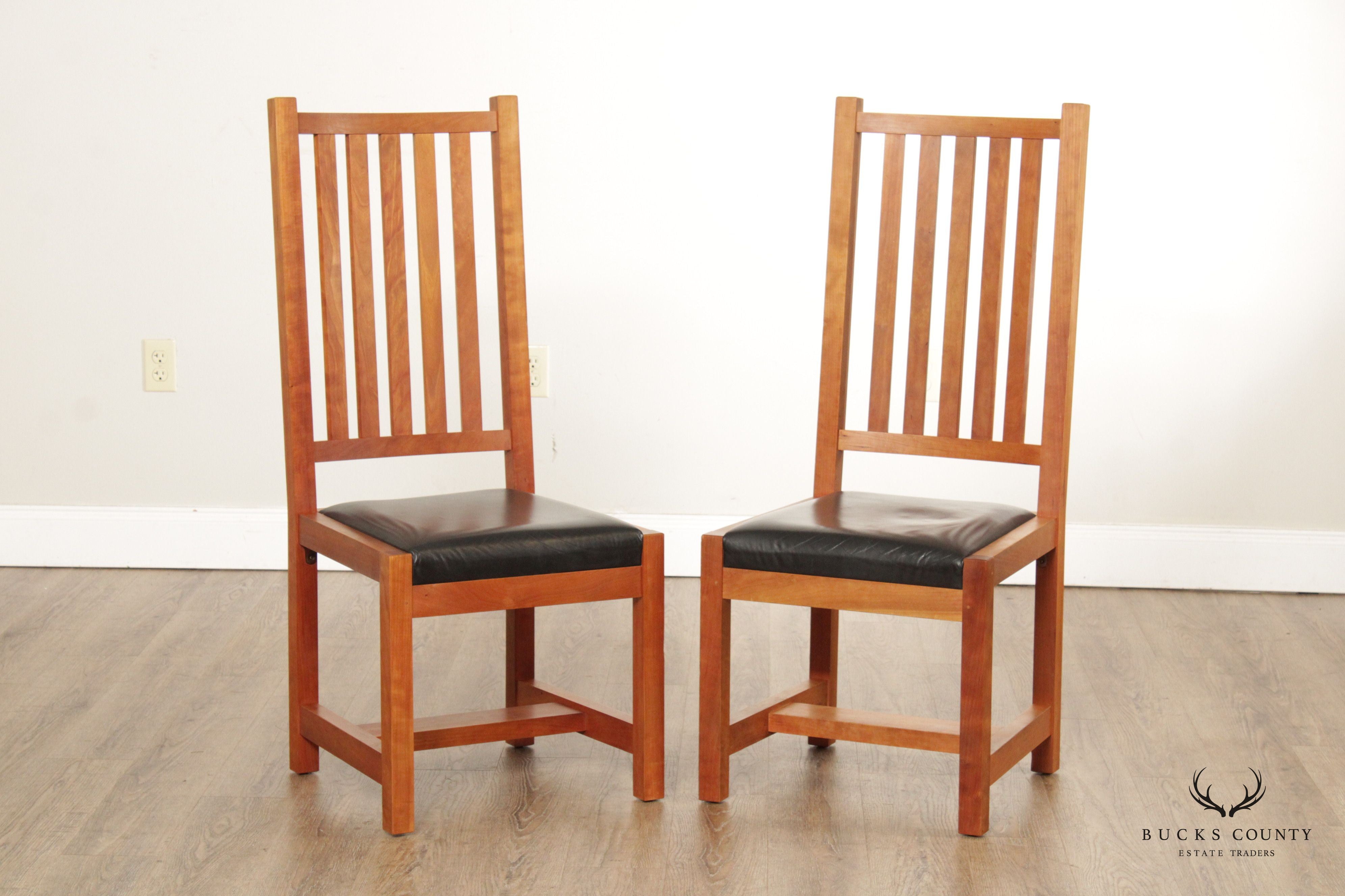 Thomas Moser Mission Style Pair Cherry Side Chairs