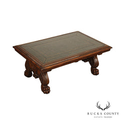 Maitland Smith Renaissance Style Leather Top Coffee Table