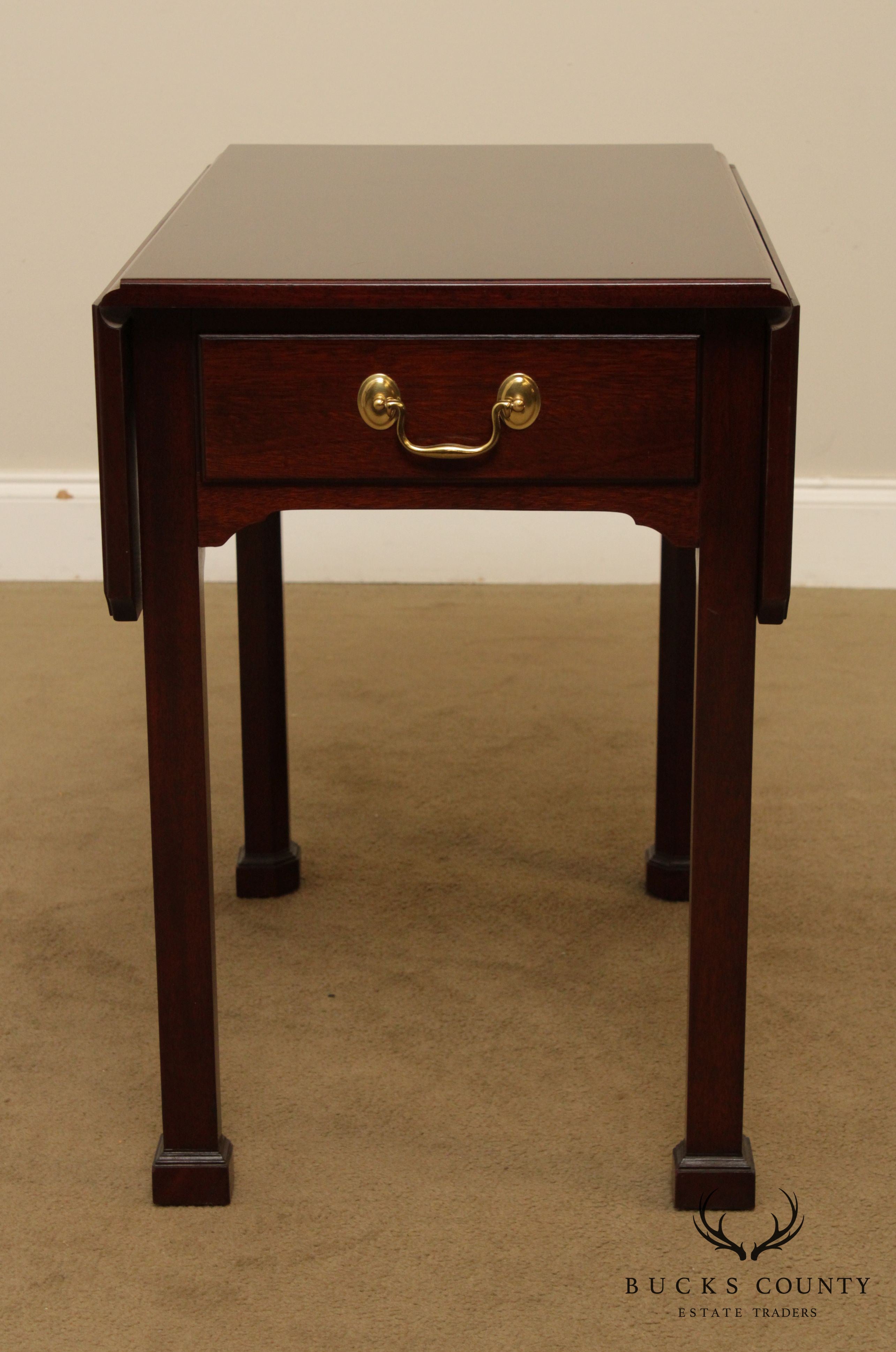 Custom Quality Chippendale Style Drop Leaf Pembroke Table