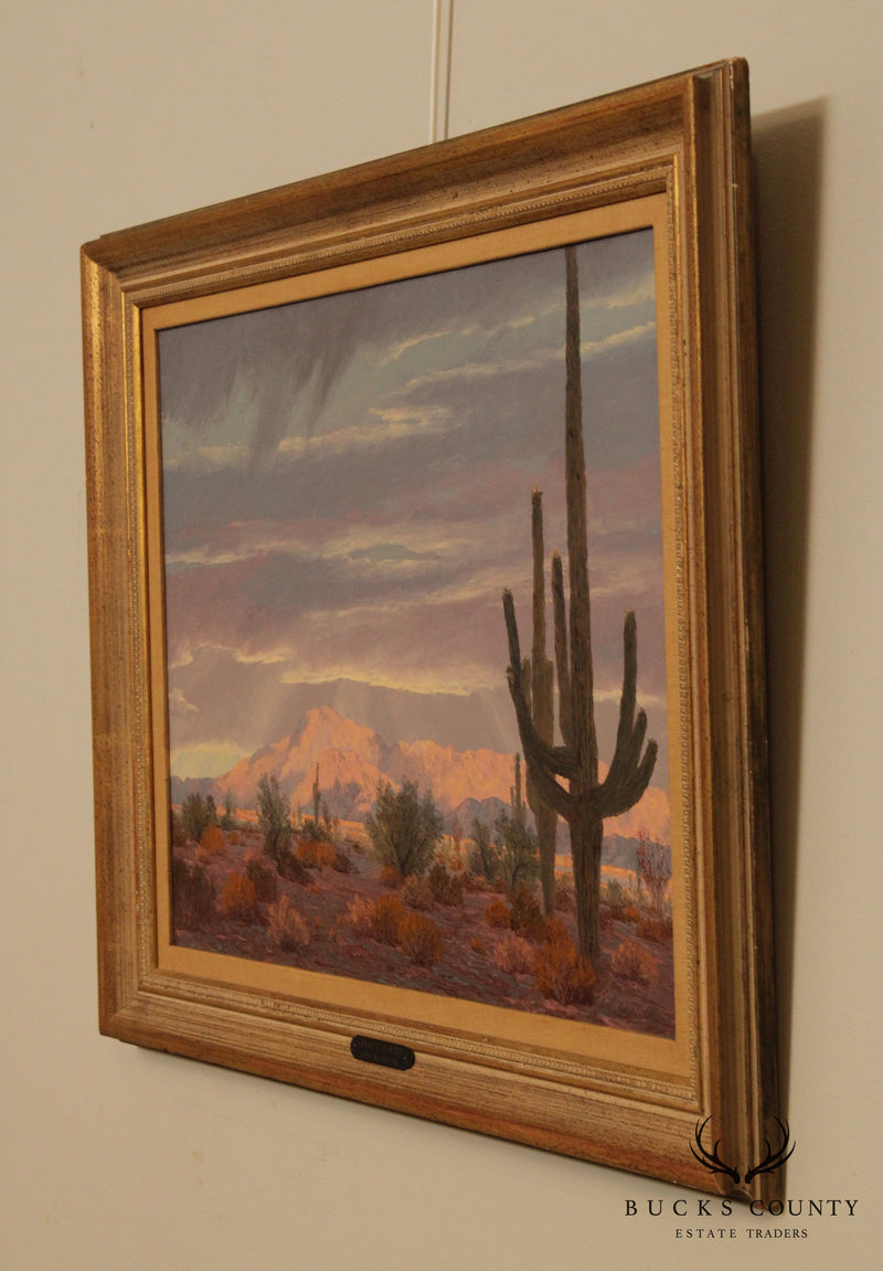 John W. Hilton 'Giant Country' Original Oil Painting California Desert Landscape