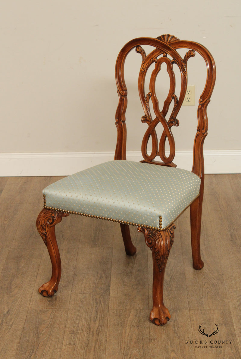 Karges Georgian Style Set of 8 Carved Back Dining Chairs