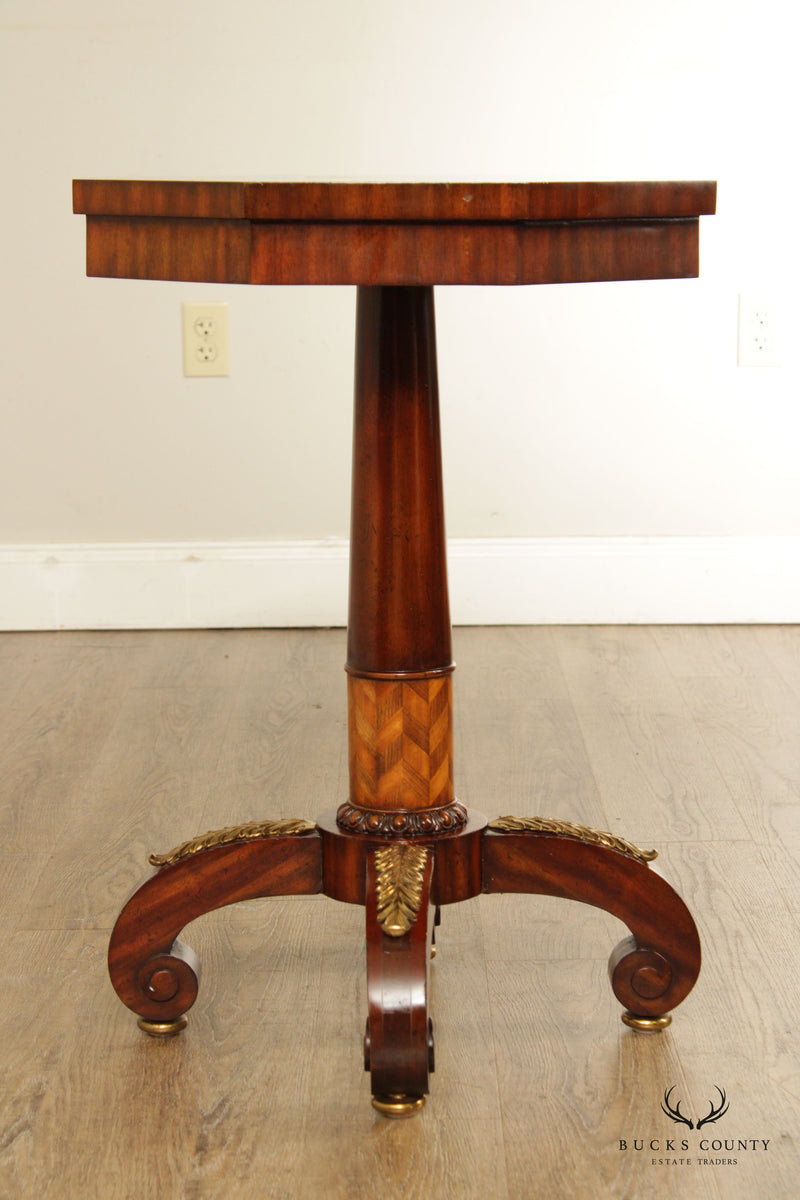 Maitland Smith Octagonal Inlaid Mahogany Side Table
