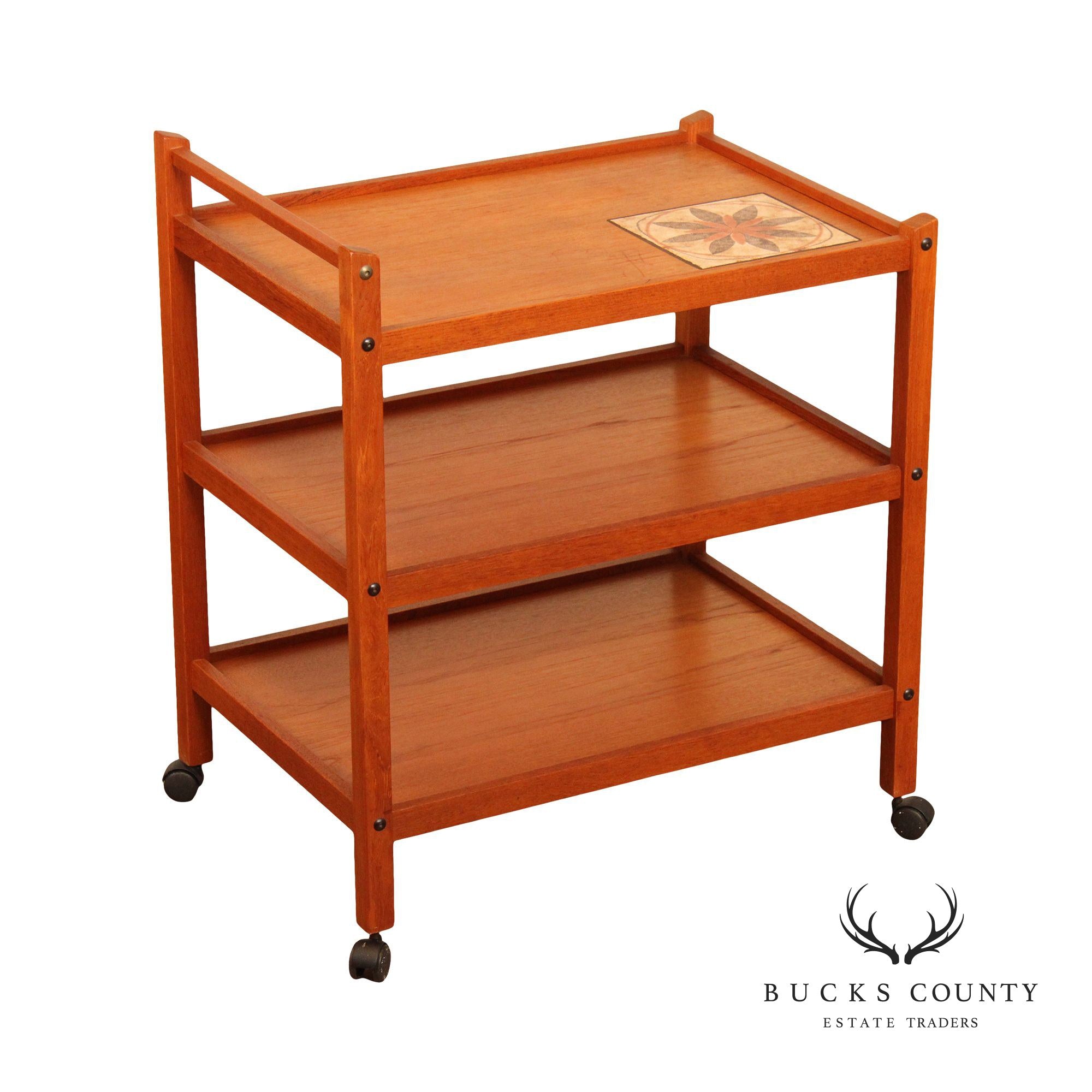 Brdr. Furbo Danish Modern Teak Bar Cart Trolley