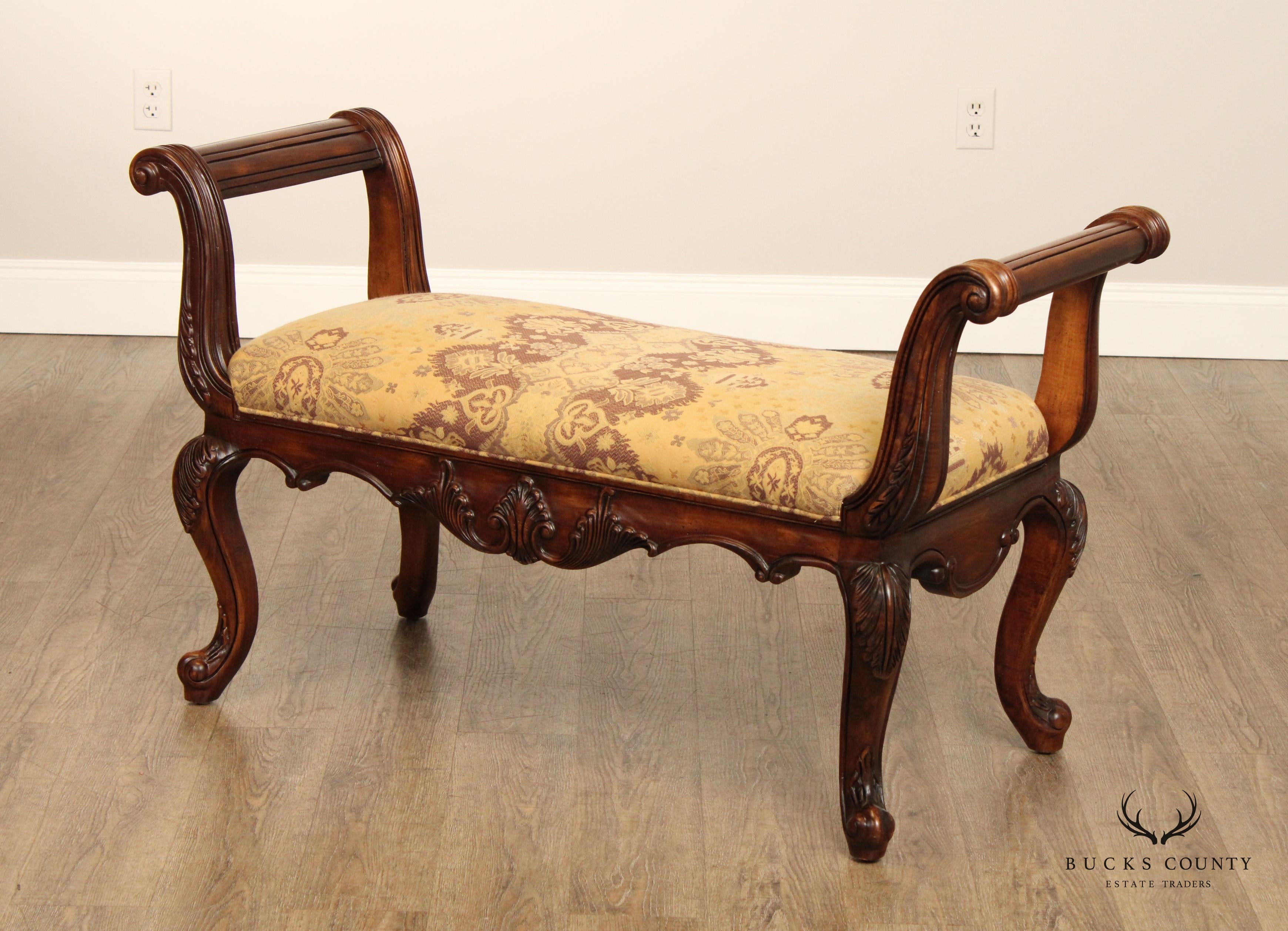 Hancock & Moore French Louis XV Style Carved Window Bench