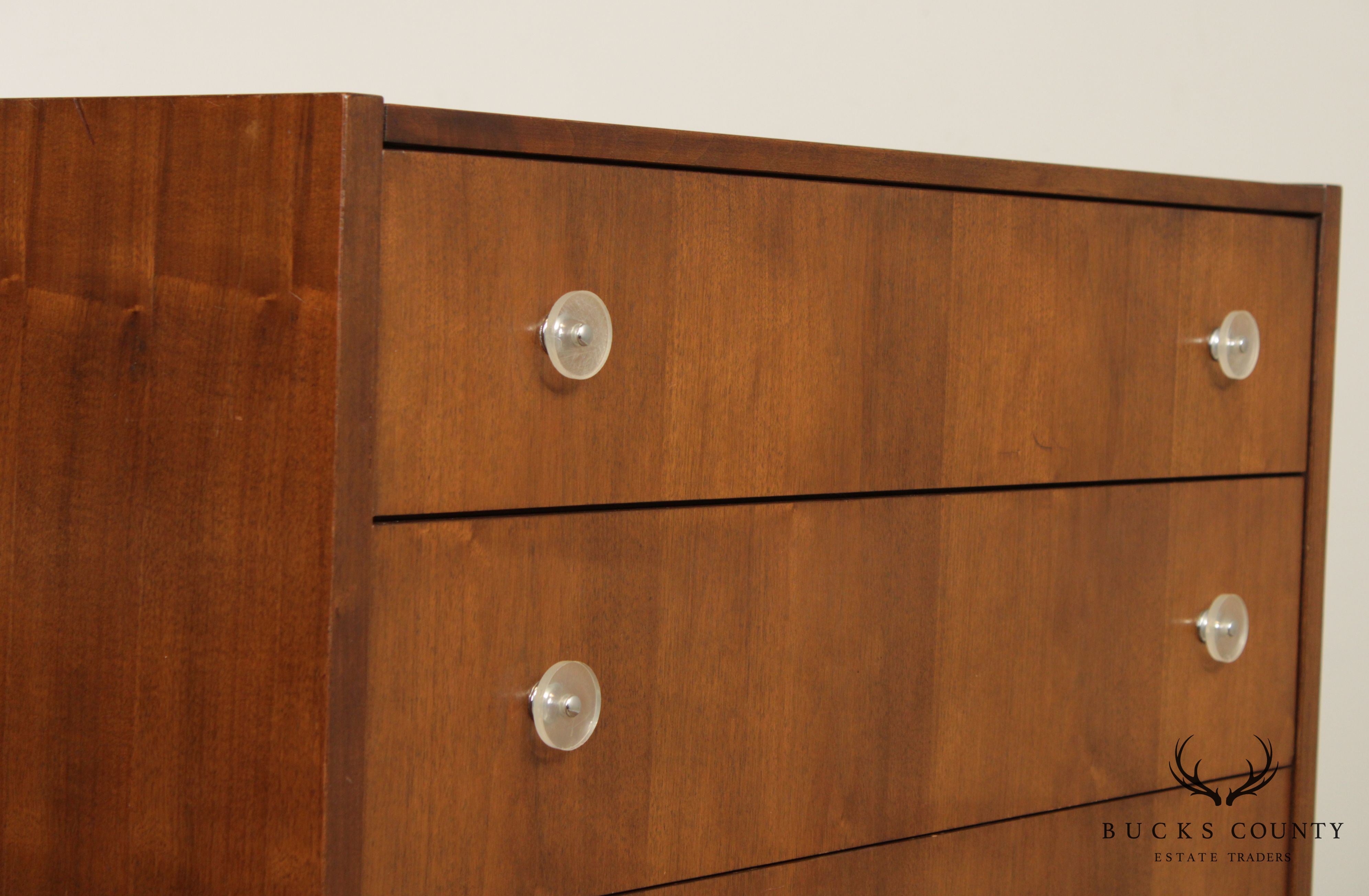 Mid Century Modern Walnut Tall Chest of Drawers