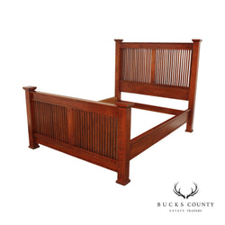 Stickley Mission Collection Oak Spindle Prairie Post Queen Bed