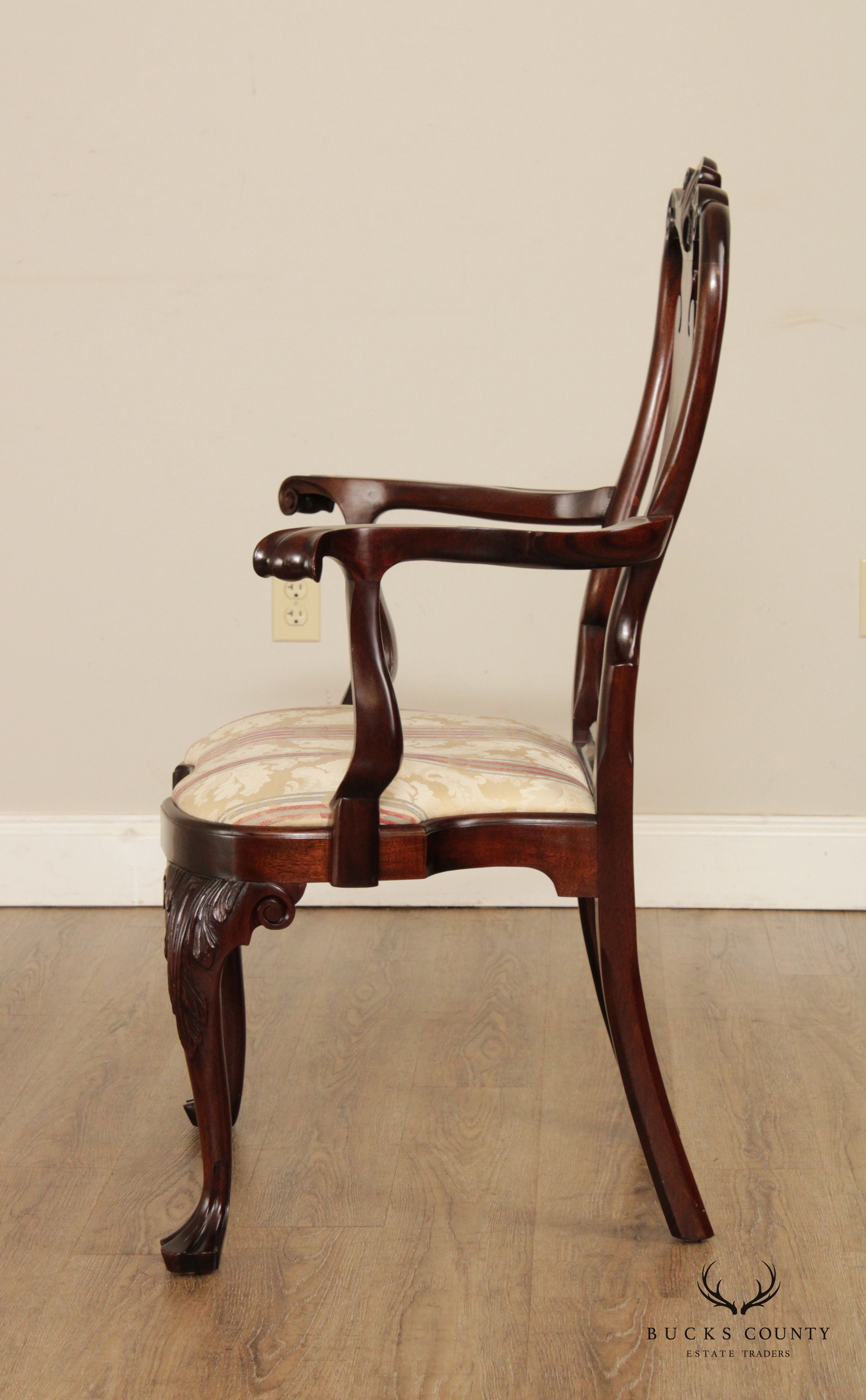 Stickley Colonial Williamsburg Chippendale Style Mahogany Dining Armchair