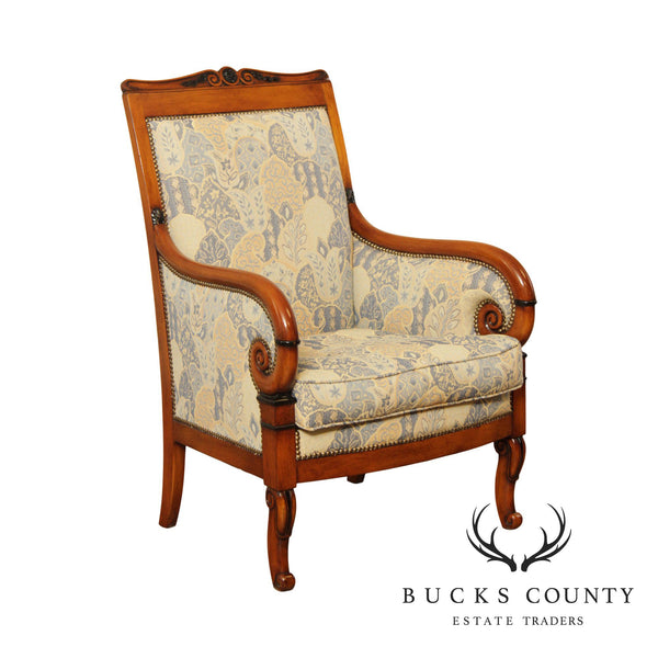 French Empire Style High Quality Custom Upholstered Armchair
