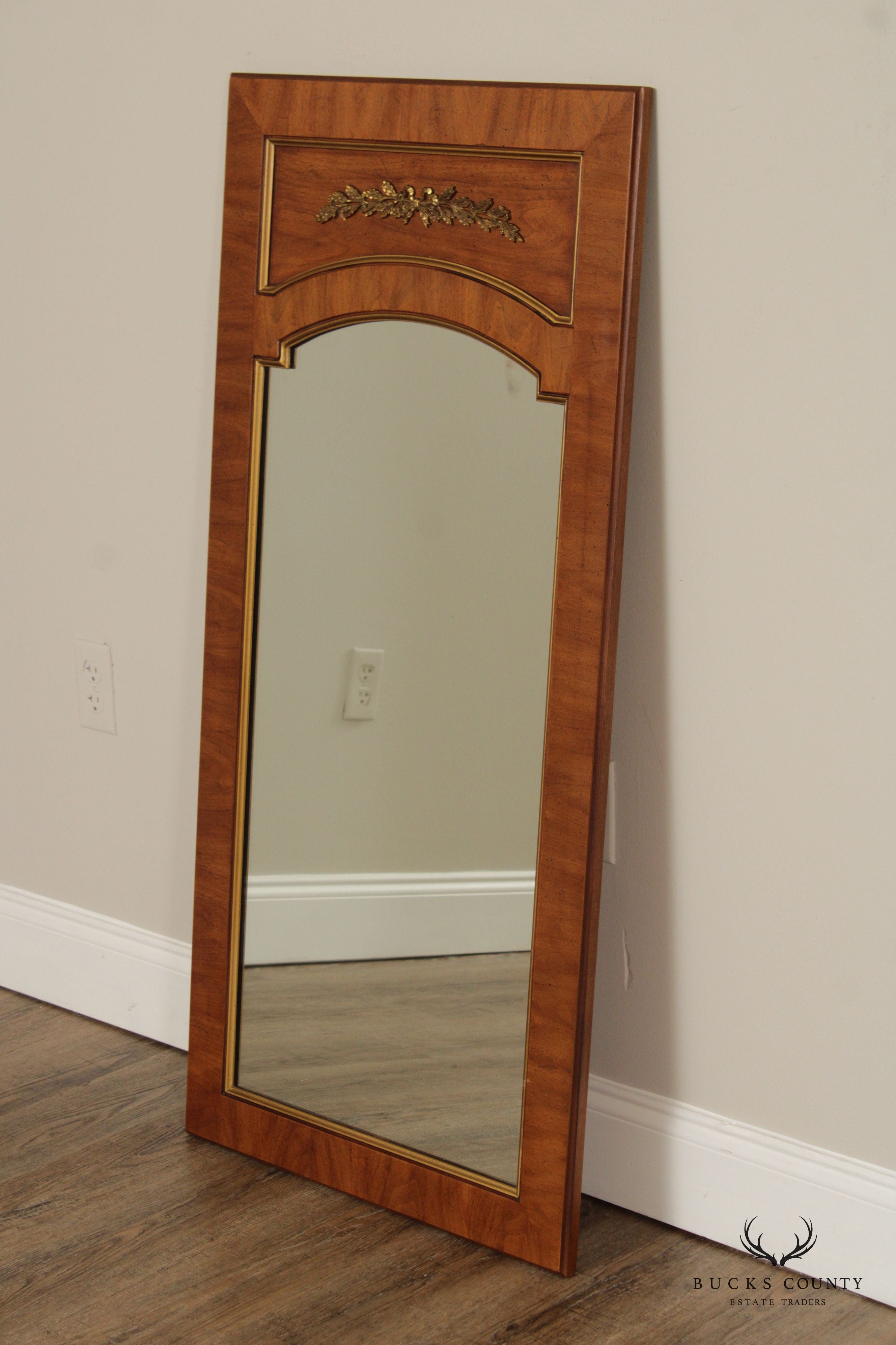 Henredon Vintage Pair Of Walnut Louis XV Style Trumeau Wall Mirrors