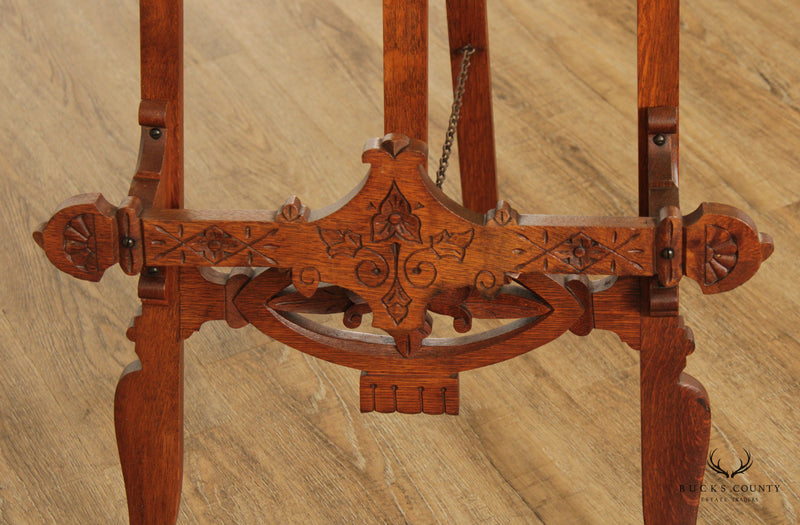 Antique 19th C. Victorian Eastlake Carved Oak Easel