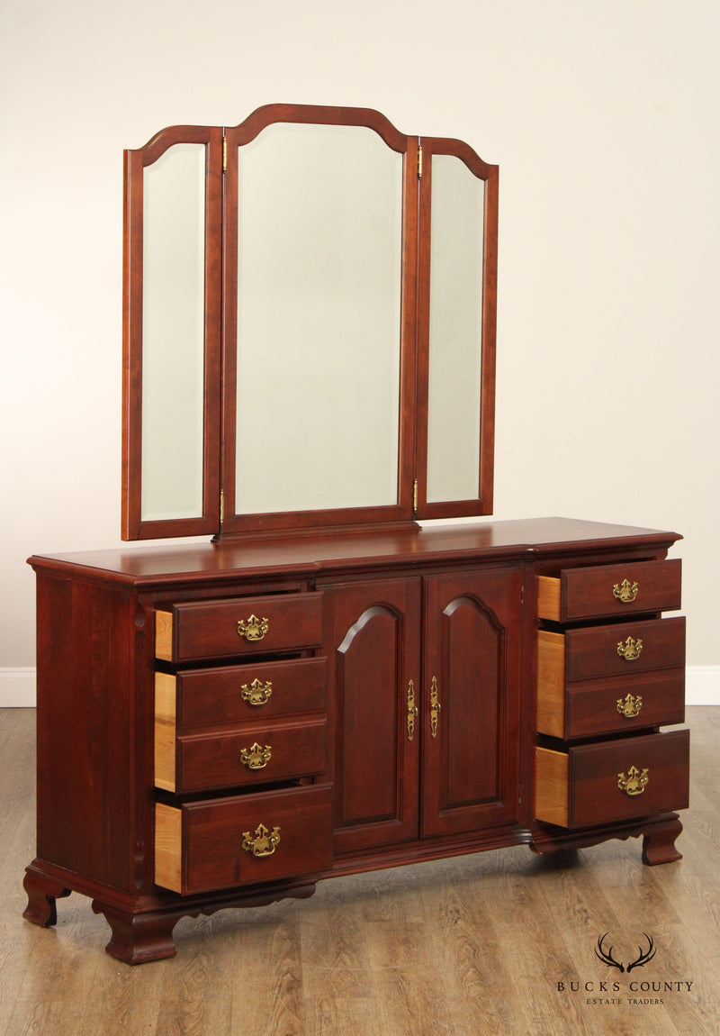 Pennsylvania House Chippendale Style Cherry Dresser With Mirror