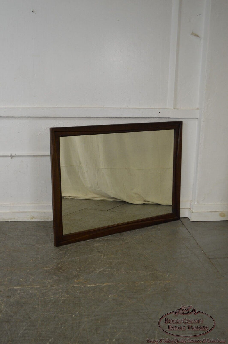 Mid Century Modern Walnut Frame Rectangular Wall Mirror