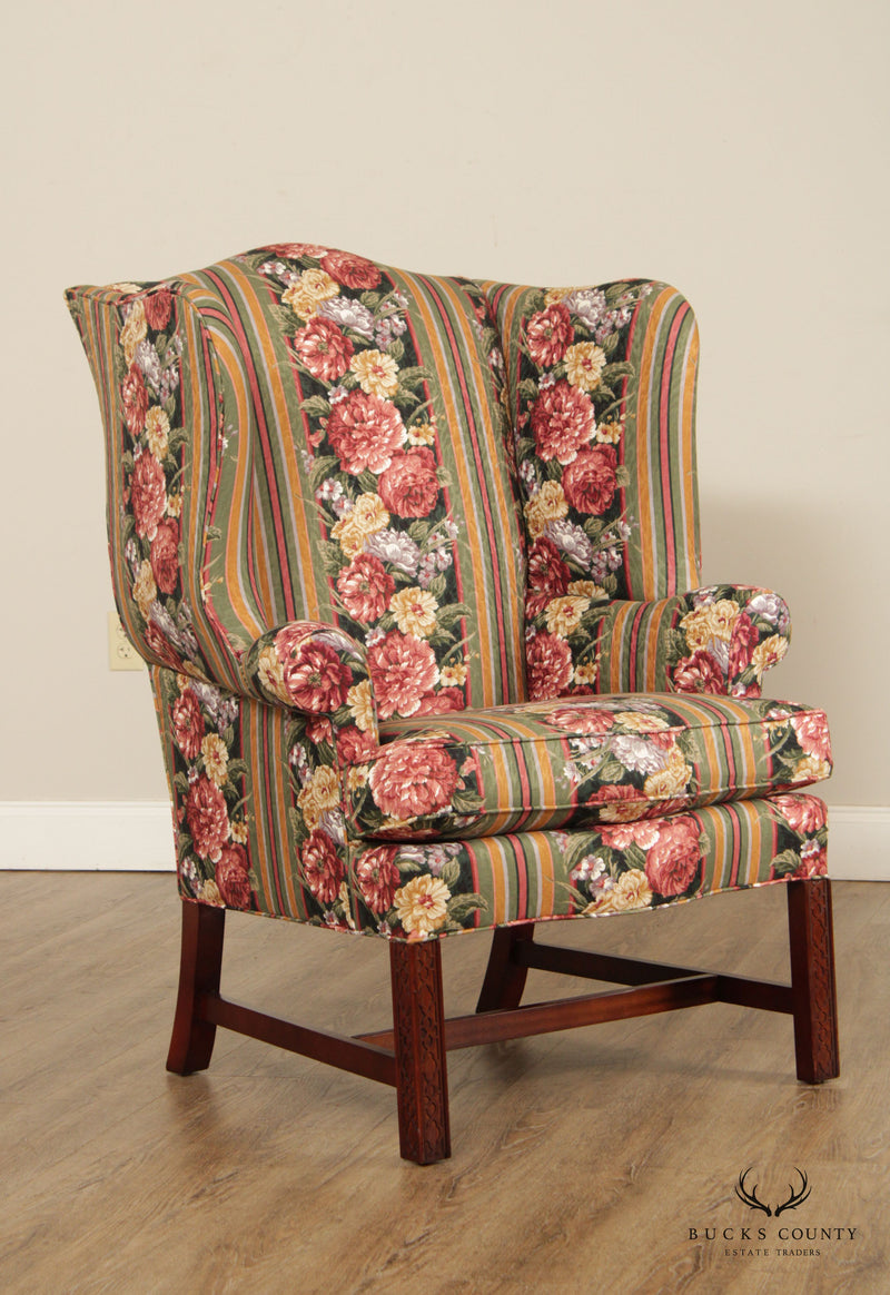 Thomasville Chippendale Style Wing Back Chair
