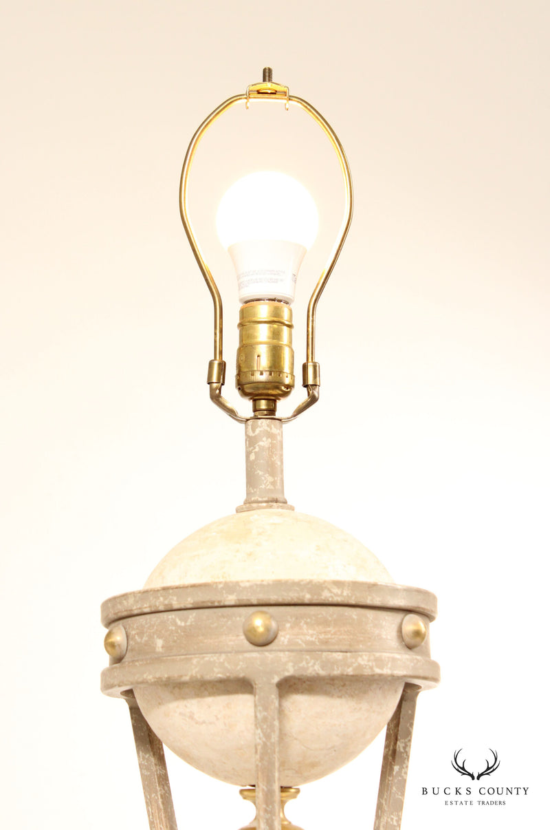 Michael Taylor Post-Modern Travertine Table Lamp