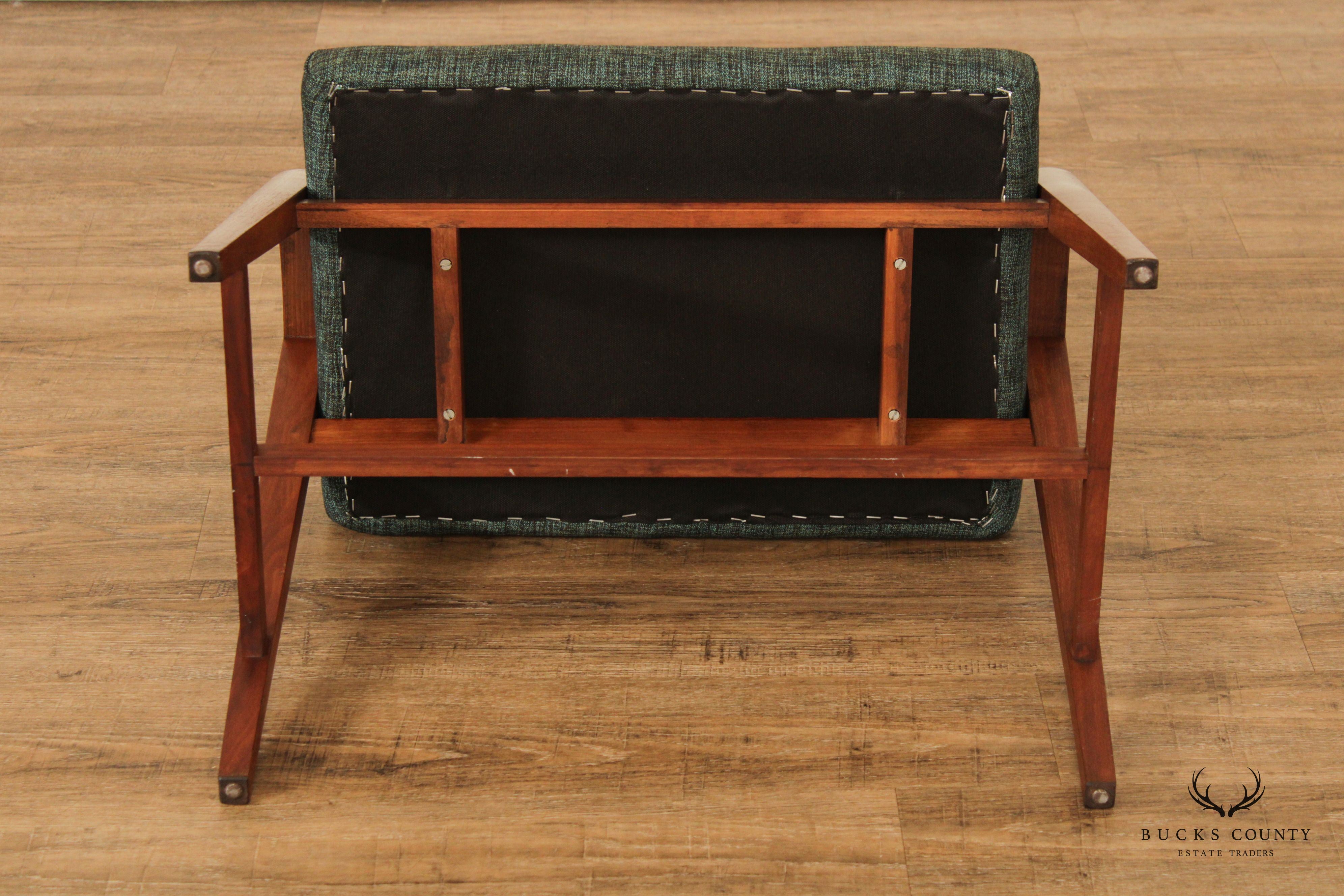 Killeen Mid Century Modern Walnut Vanity Bench