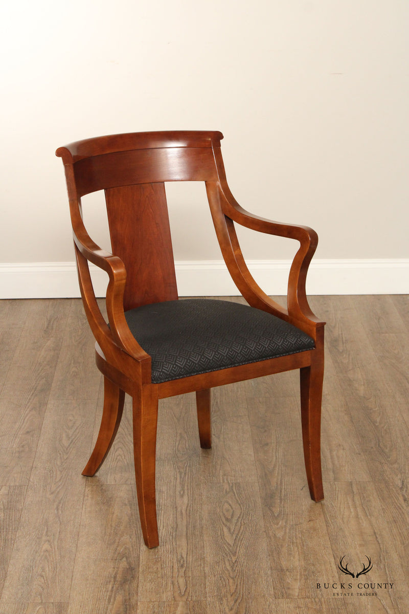 Baker Empire Style Set of Eight Cherry Dining Chairs