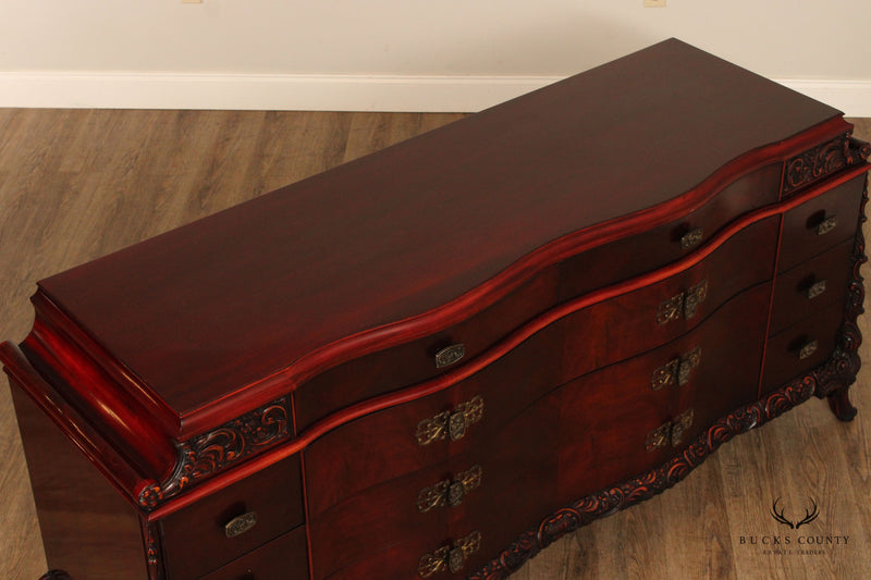 Williamsport Chinese Chippendale Style Carved Mahogany Long Dresser