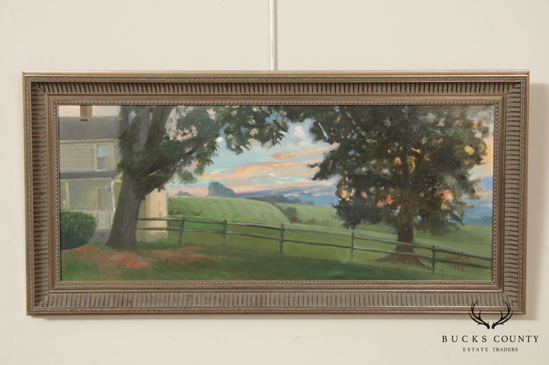 Dori Spector 'Farm House Landscape' Original Oil Painting