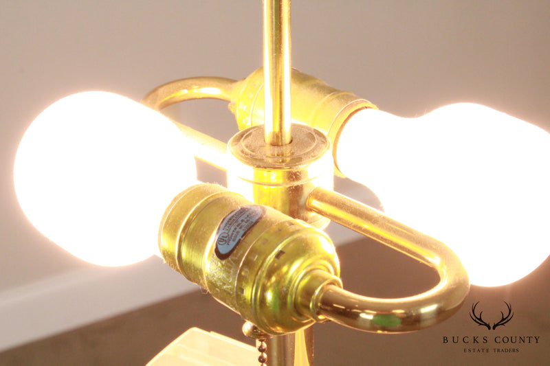 Lucite & Brass Ram's Head Vintage Floor Lamp