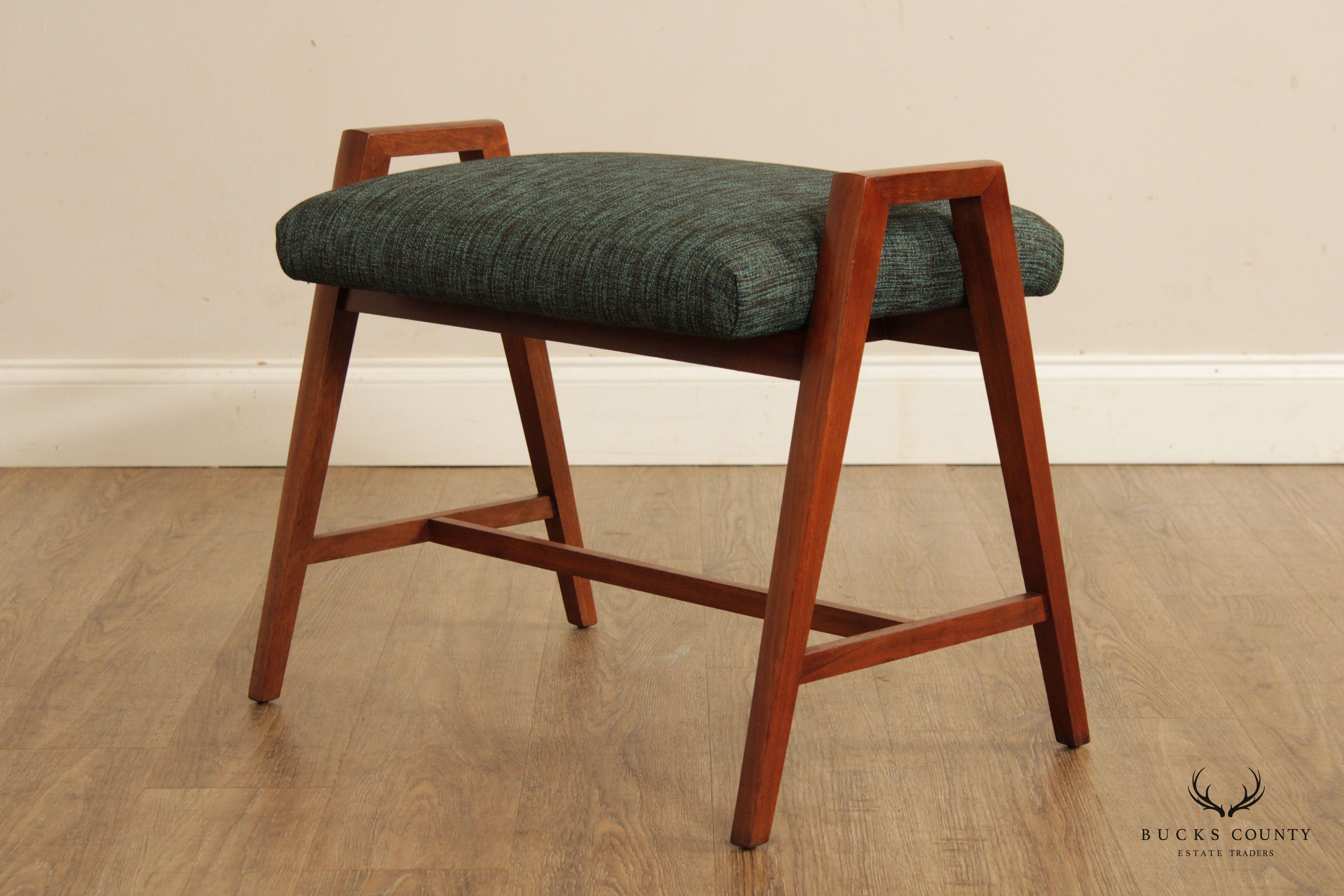 Killeen Mid Century Modern Walnut Vanity Bench