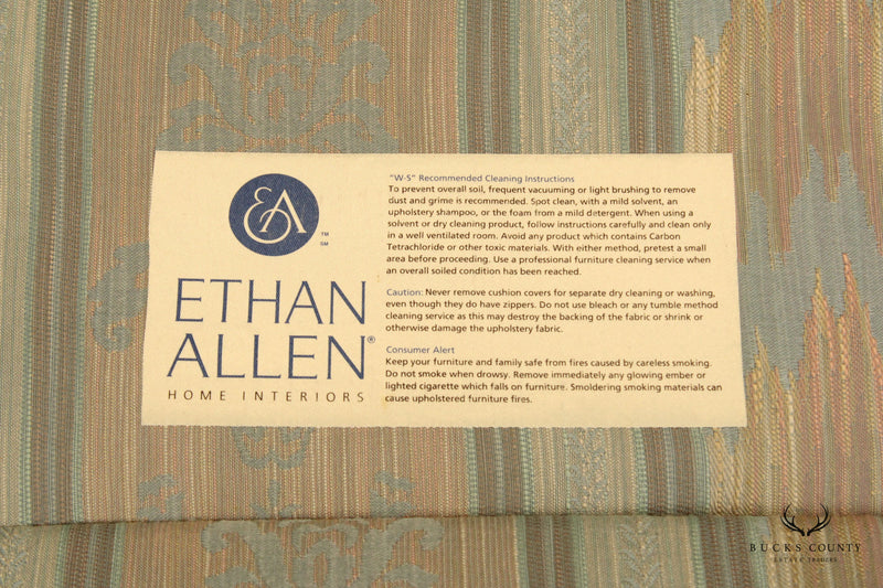 Ethan Allen Queen Anne Style Pair of Camelback Loveseats